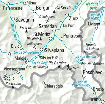 Carte de randonnée n° WK.28 - Oberengadin - Haute-Engadine (Suisse) | Kümmerly & Frey carte pliée Kümmerly & Frey 