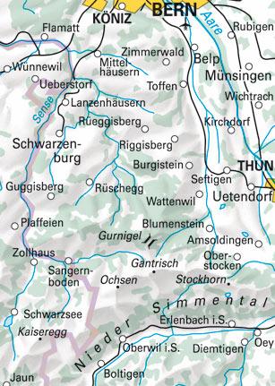 Carte de randonnée n° WK.29 - Gantrisch, Pays de Schwarzenburg (Suisse) | Hallwag carte de randonnée Hallwag