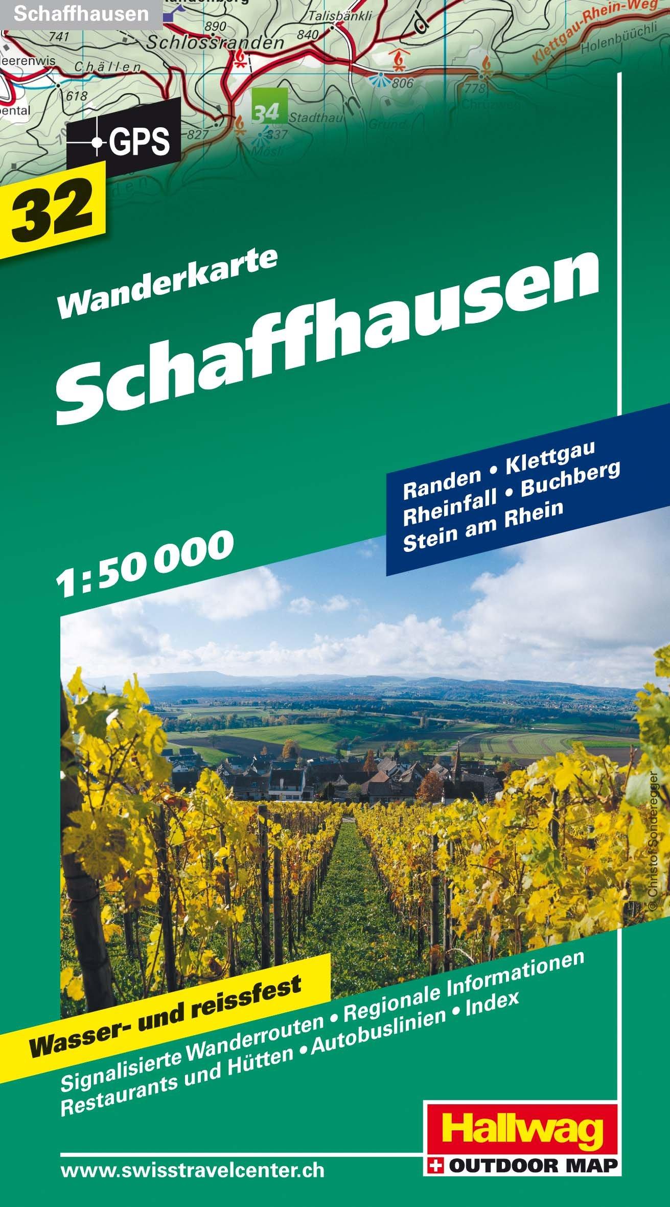 Carte de randonnée n° WK.32 - Schaffhouse (Suisse) | Hallwag carte de randonnée Hallwag Default Title