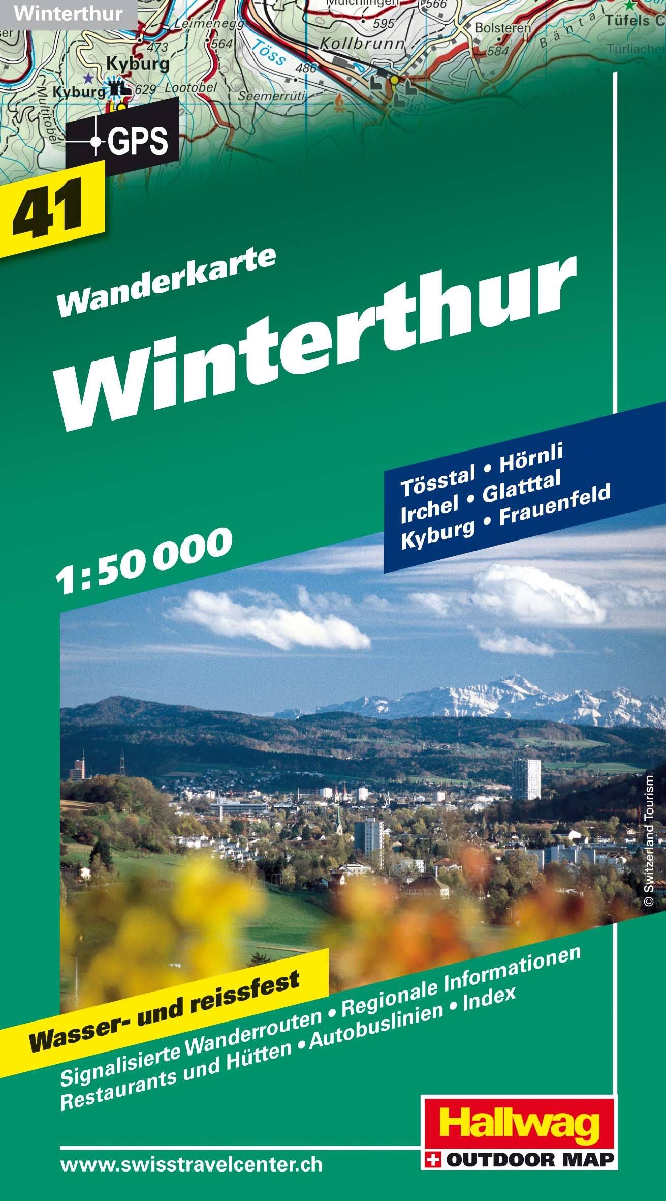 Carte de randonnée n° WK.41 - Winterthur, Tösstal (Suisse) | Hallwag carte de randonnée Hallwag Default Title