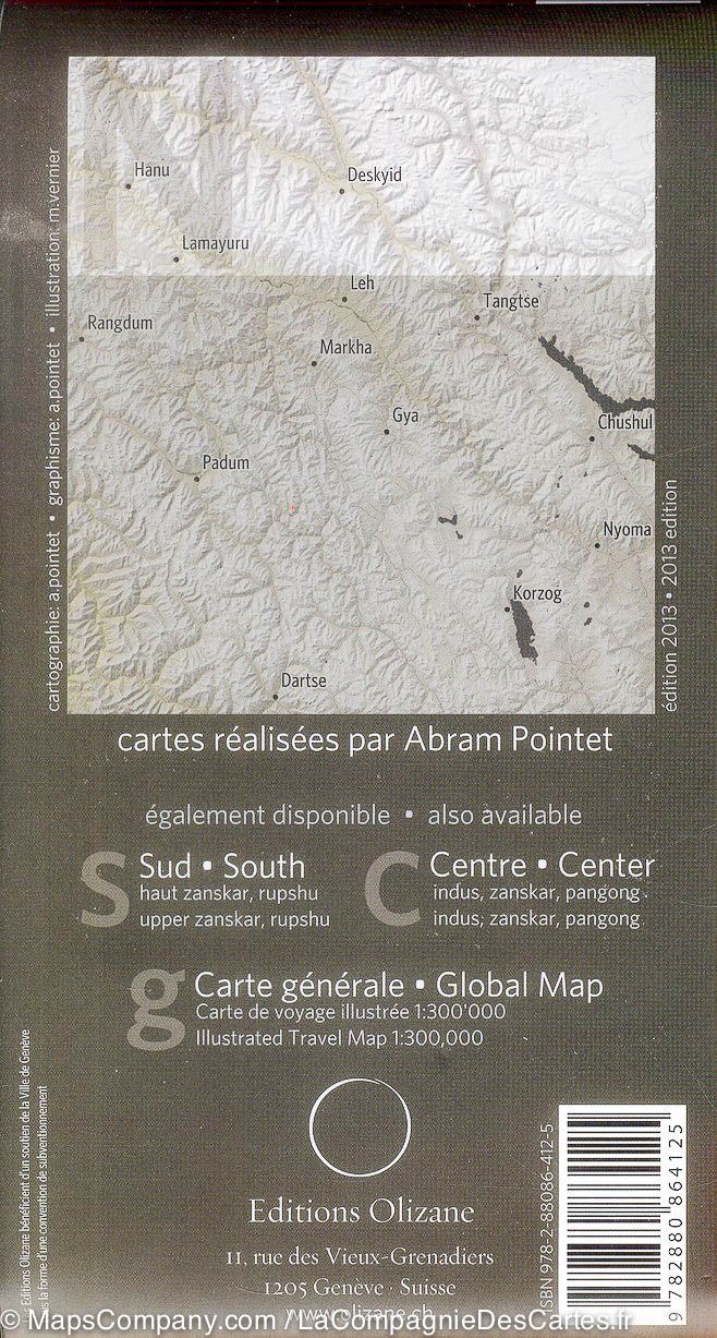 Carte de randonnée du nord du Ladakh et du Zanskar (Inde) | Olizane - La Compagnie des Cartes