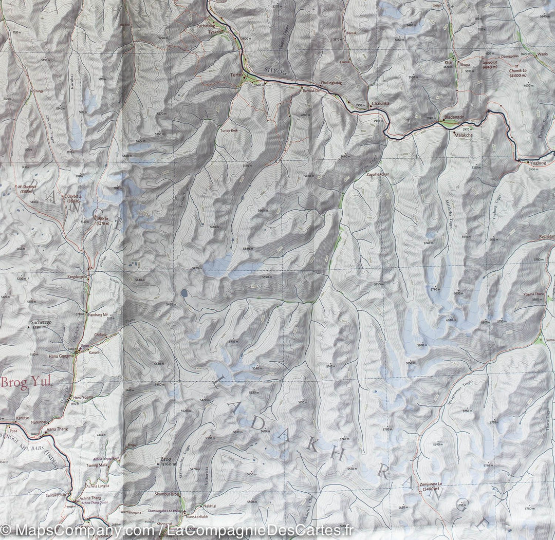 Carte de randonnée du nord du Ladakh et du Zanskar (Inde) | Olizane - La Compagnie des Cartes