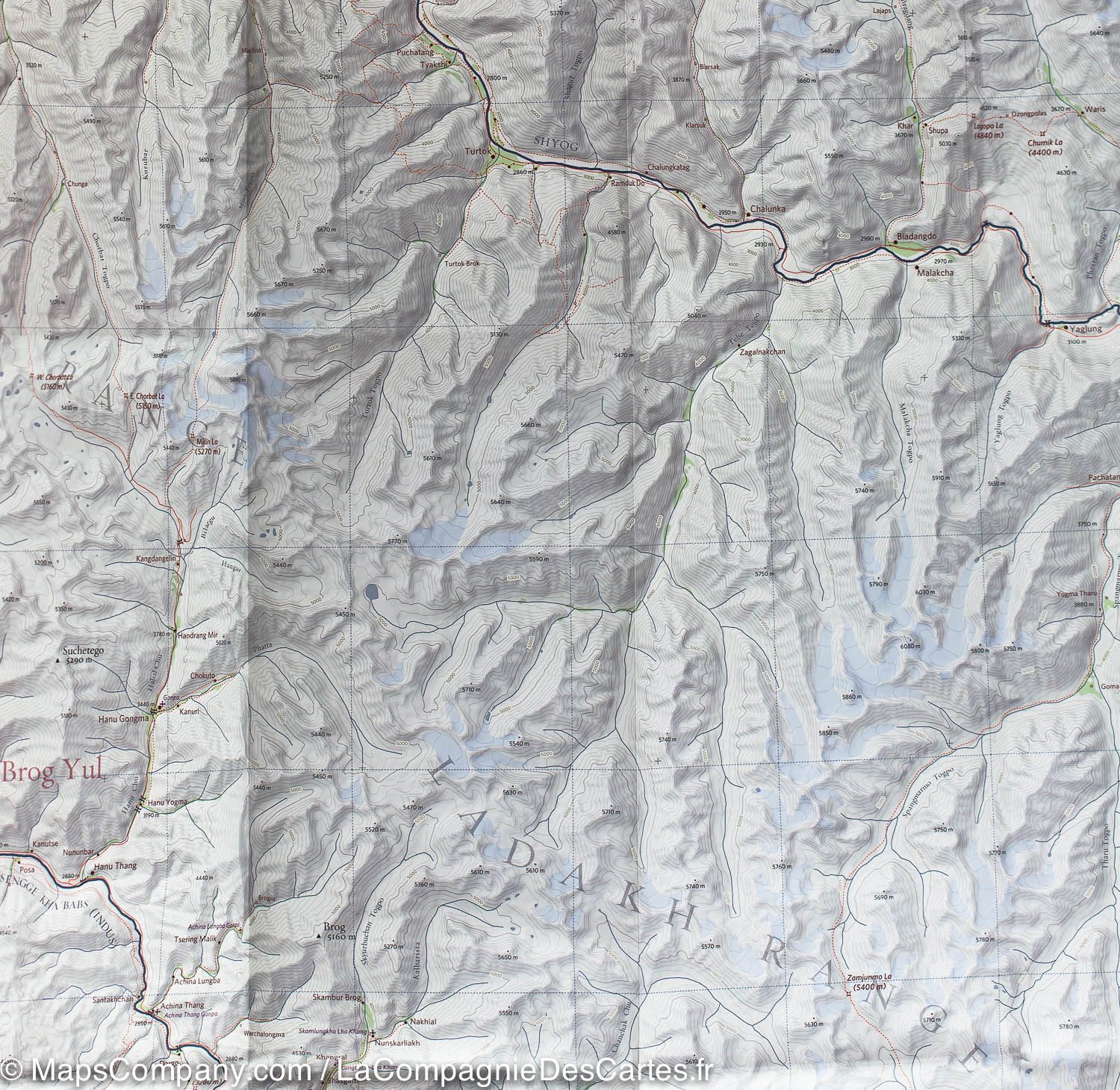 Carte de randonnée - Nord du Ladakh et du Zanskar (Inde) | Olizane carte de randonnée Olizane