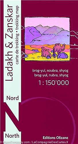 Carte de randonnée du nord du Ladakh et du Zanskar (Inde) | Olizane - La Compagnie des Cartes