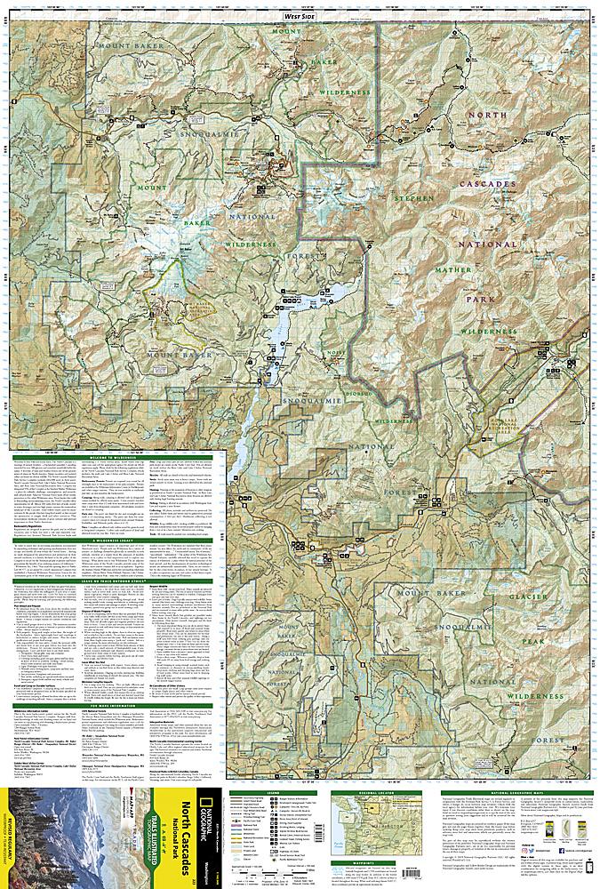Carte de randonnée - North Cascades National Park (Washington), n° 223 | National Geographic carte pliée National Geographic 