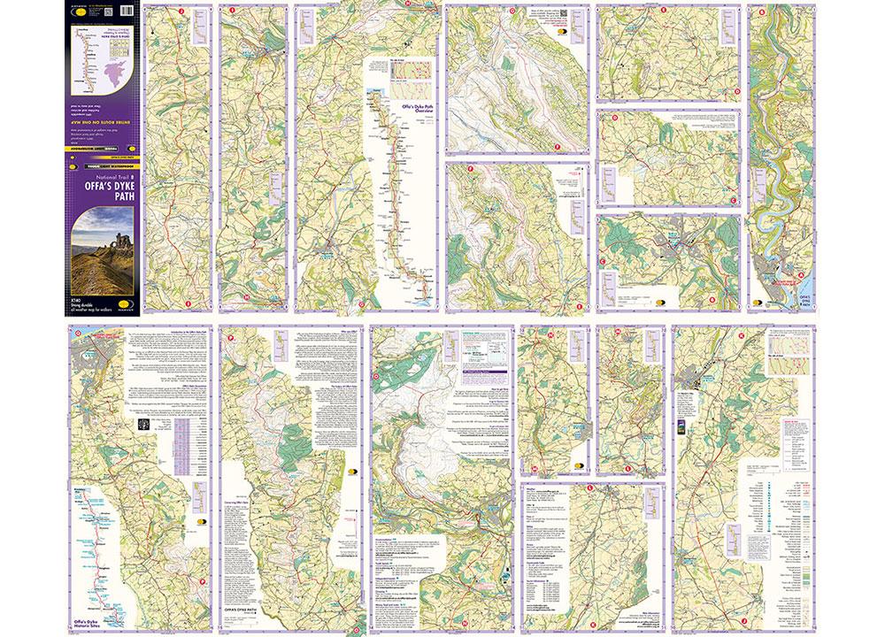 Carte de randonnée - Offa's Dyke Path XT40 | Harvey Maps - National Trail maps carte de randonnée Harvey Maps