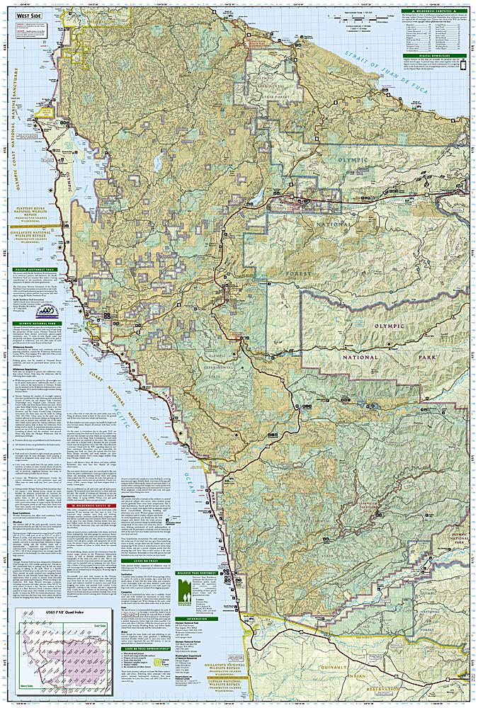 Carte de randonnée - Olympic National Park (Washington), n° 216 | National Geographic carte pliée National Geographic 
