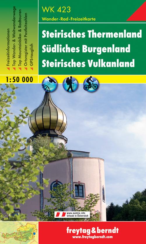 Carte de randonnée - Oststeiermark Thermenland - Südburgenland (Alpes autrichiennes), n° WK423 | Freytag & Berndt carte pliée Freytag & Berndt 