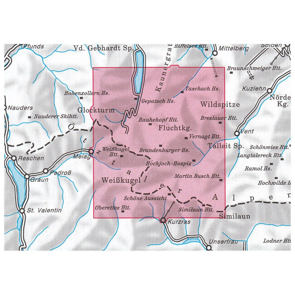 Carte de randonnée - Ötztaler Alpen Weisskugel 30/2 walk ski | Alpenverein carte pliée Alpenverein 