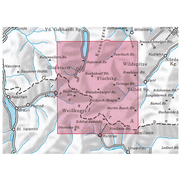 Carte de randonnée - Ötztaler Alpen Weisskugel 30/2 walk ski | Alpenverein carte pliée Alpenverein 