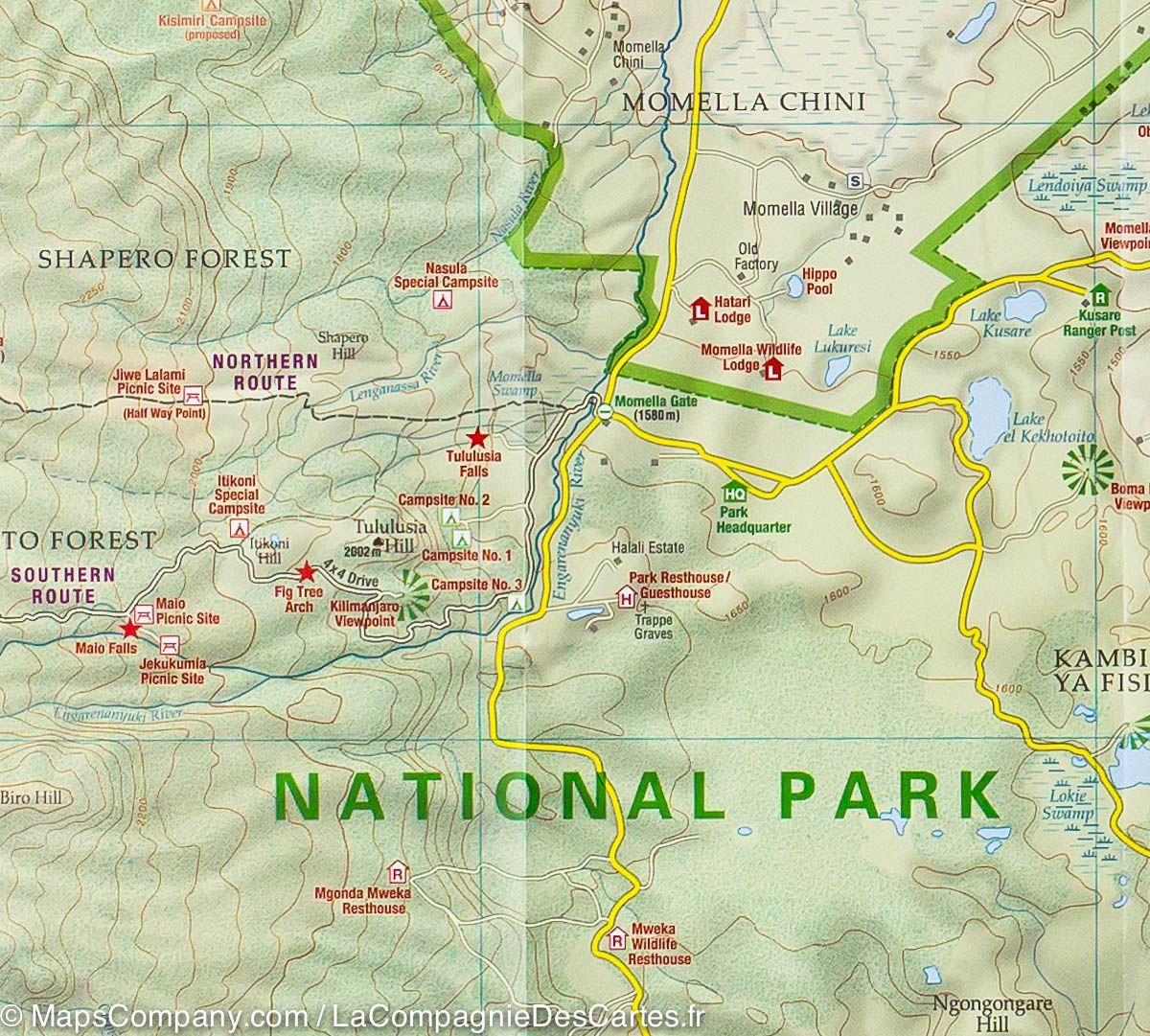 Carte de randonnée - Parc National Arusha & Mont Méru (Tanzanie) | Harms Verlag carte de randonnée Harms Verlag