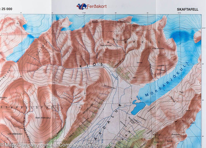 Carte de randonnée du Parc National de Skaftafell (Islande) | Ferdakort - La Compagnie des Cartes