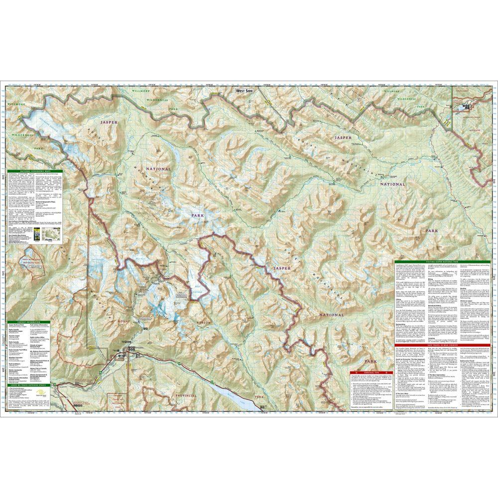 Carte de randonnée - Parc national Jasper (Nord) | National Geographic carte pliée National Geographic 