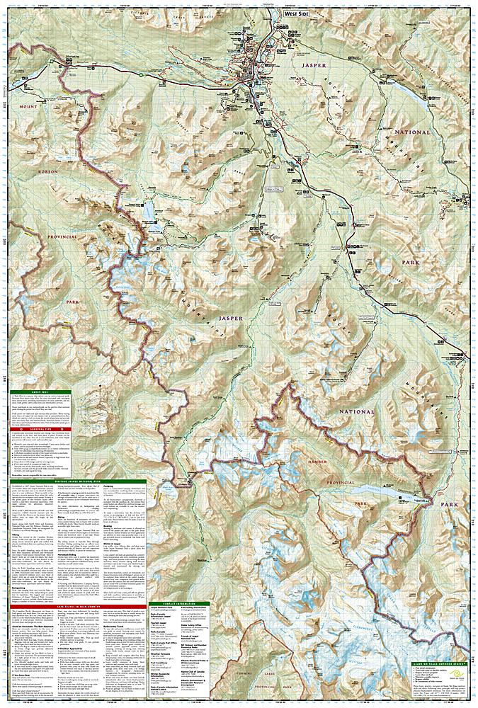 Carte de randonnée n° 902 - Parc national Jasper (Sud) | National Geographic carte de randonnée National Geographic