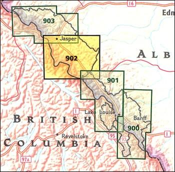 Carte de randonnée n° 902 - Parc national Jasper (Sud) | National Geographic carte de randonnée National Geographic