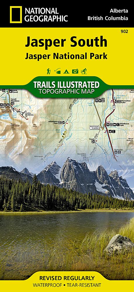 Carte de randonnée - Parc national Jasper (Sud) | National Geographic carte pliée National Geographic 