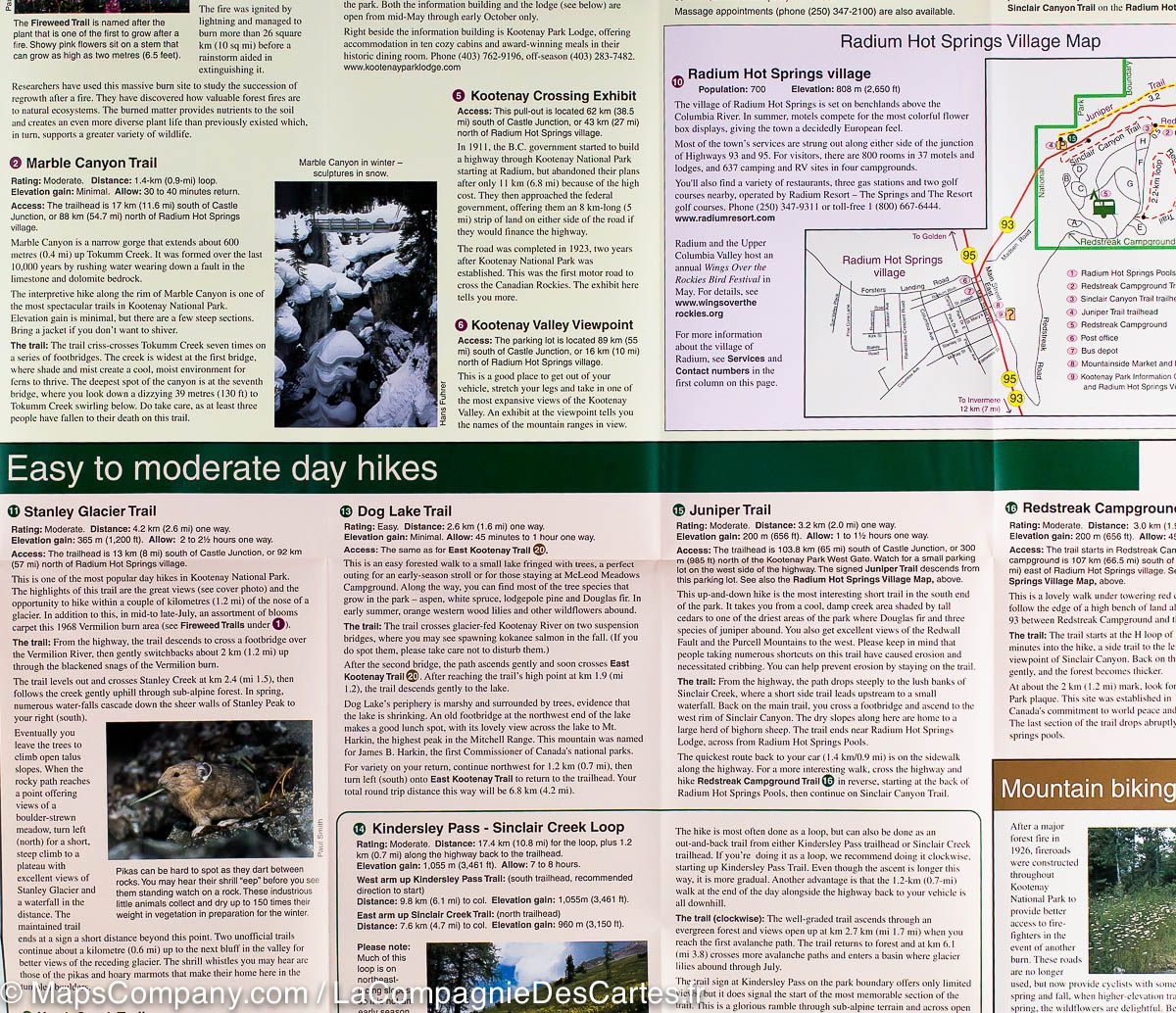 Carte de randonnée - Parc National Kootenay (Colombie Britannique) | Gem Trek carte de randonnée Gem Trek Publishing