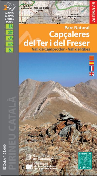 Carte de randonnée - Parc Naturel de Capçaleres del Ter (Pyrénées catalanes, Espagne) | Alpina carte pliée Editorial Alpina 