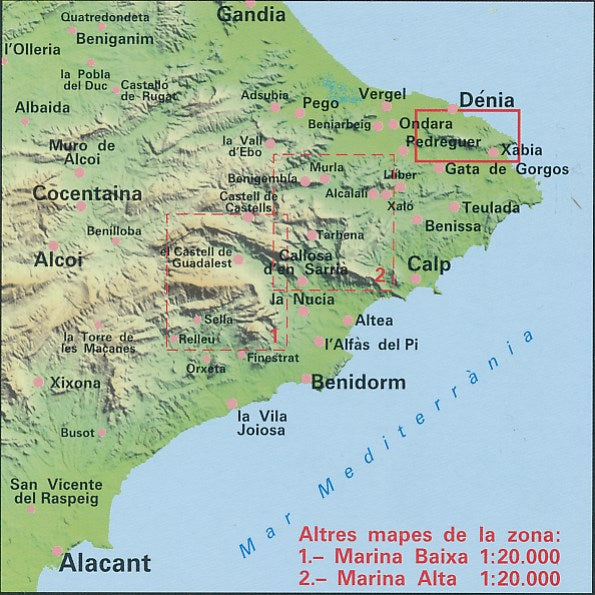 Carte de randonnée - Parc naturel El Montgó (Communauté Valencienne) | Piolet carte pliée Editorial Piolet 