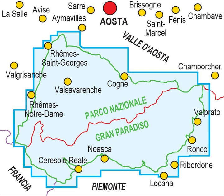Carte de randonnée - Parco Nazionale del Gran Paradiso | Fraternali - 1/25 000 carte pliée Fraternali 