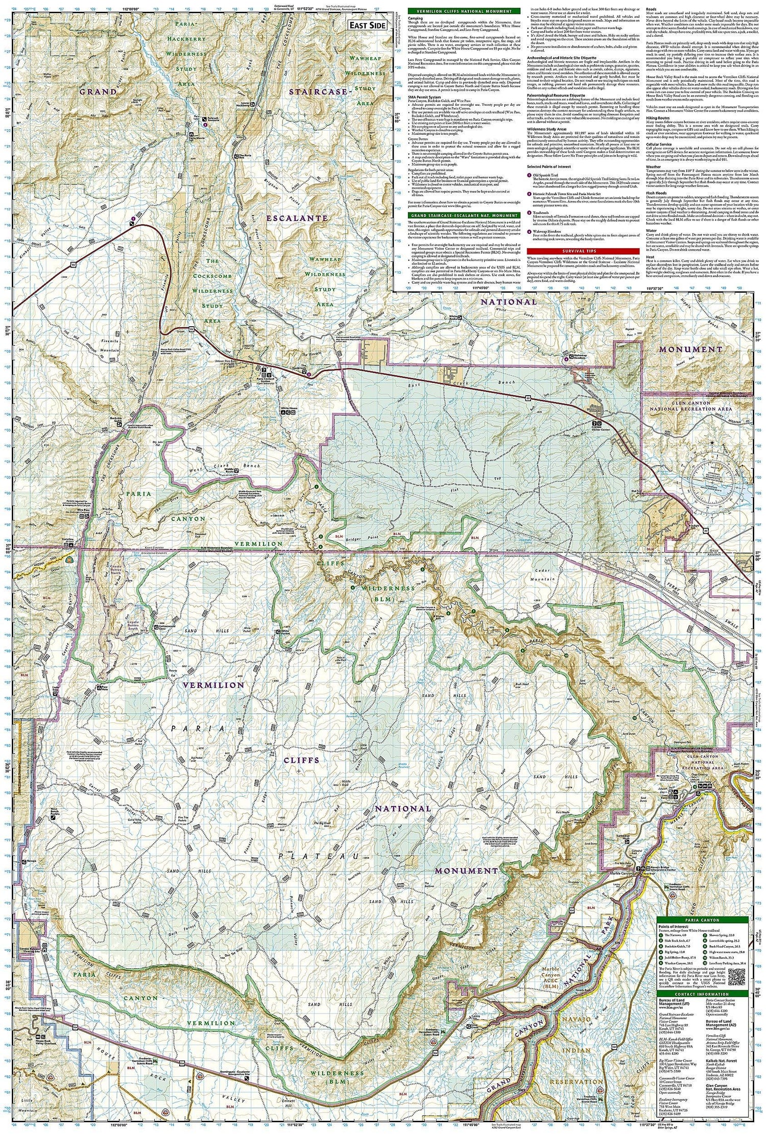 Carte de randonnée n° 859 - Paria Canyon, Kanab (Arizona, Utah) | National Geographic carte de randonnée National Geographic