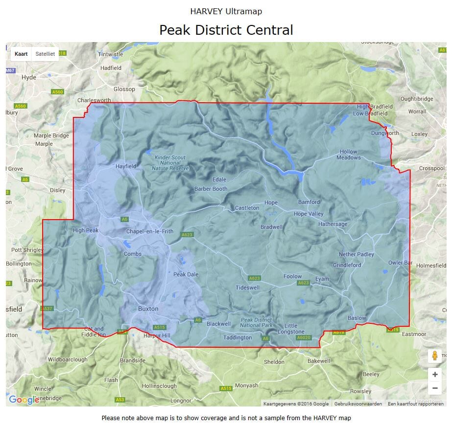 Carte de randonnée - Peak District Central XT40 | Harvey Maps - Ultramap carte pliée Harvey Maps 