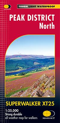 Carte de randonnée - Peak District Nord XT25 | Harvey Maps - Superwalker maps carte de randonnée Harvey Maps