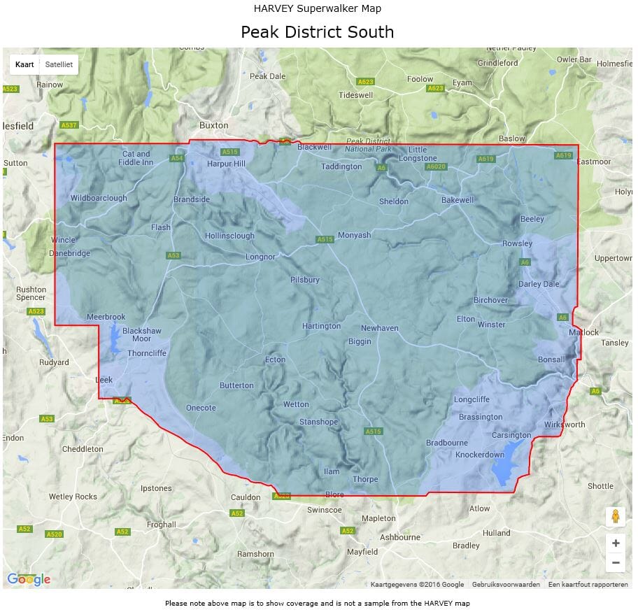 Carte de randonnée - Peak District Sud XT25 | Harvey Maps - Superwalker maps carte de randonnée Harvey Maps Default Title