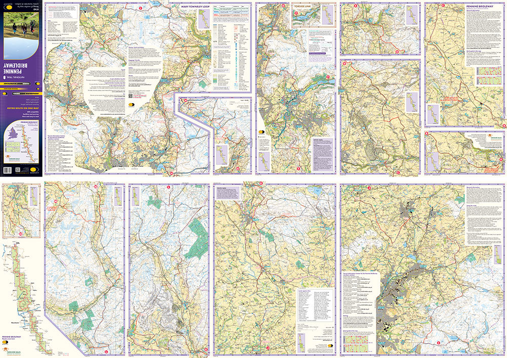 Carte de randonnée - Pennine Bridleway XT40 | Harvey Maps - National Trail maps carte pliée Harvey Maps 