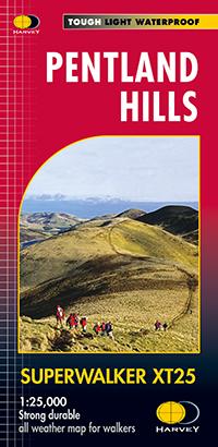 Carte de randonnée - Pentland Hills XT25 | Harvey Maps - Superwalker maps carte pliée Harvey Maps 