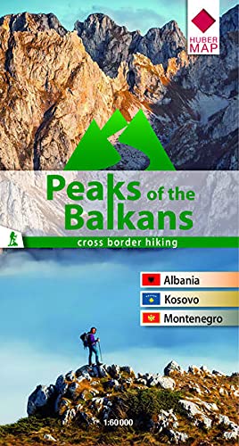 Carte de randonnée - Pics des Balkans (Albanie, Kosovo, Monténégro) | Huber carte pliée Huber 