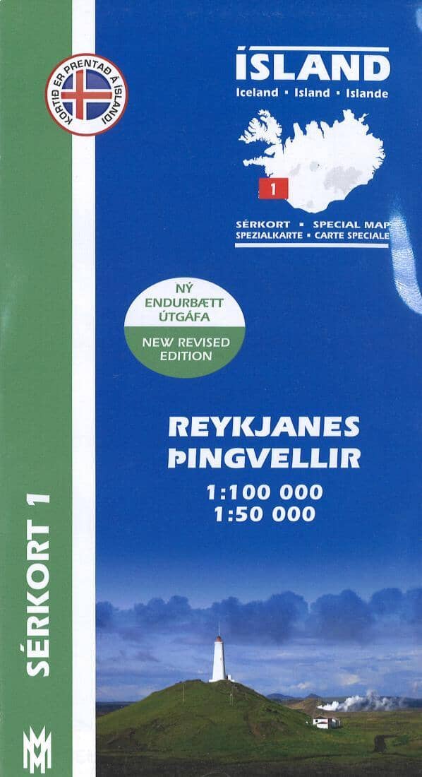 Pingvellir-Reykjanes Hiking Map | Mal og menning Hiking Map 