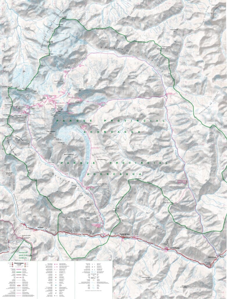 Carte de randonnée plastifiée - Aconcagua | TerraQuest carte de randonnée Terra Quest