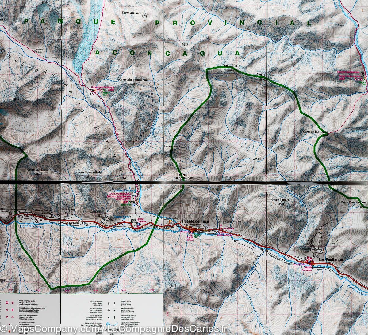 Carte de randonnée plastifiée - Aconcagua | TerraQuest carte de randonnée Terra Quest