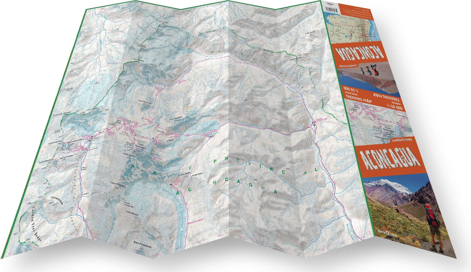Carte de randonnée plastifiée - Aconcagua | TerraQuest carte de randonnée Terra Quest