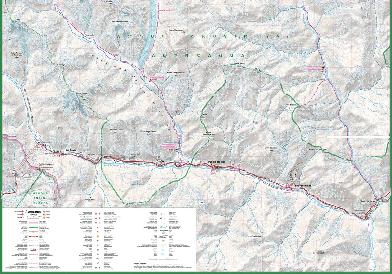 Carte de randonnée plastifiée - Aconcagua | TerraQuest carte de randonnée Terra Quest