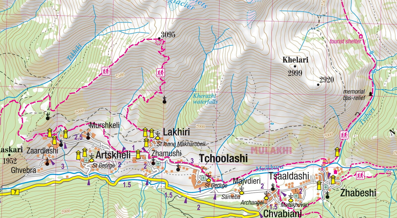 Carte de randonnée plastifiée - Caucase géorgien | TerraQuest carte de randonnée Terra Quest