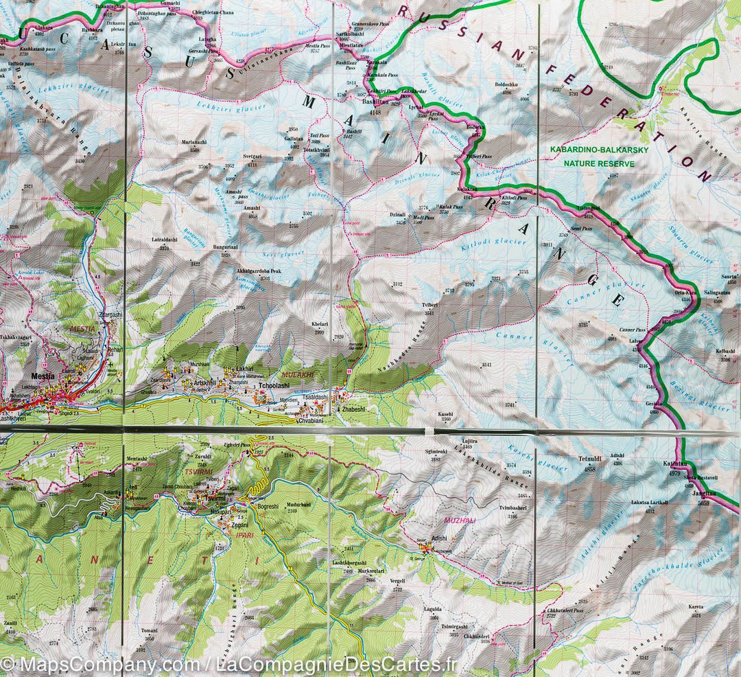 Carte de randonnée plastifiée - Caucase | TerraQuest carte pliée Terra Quest 