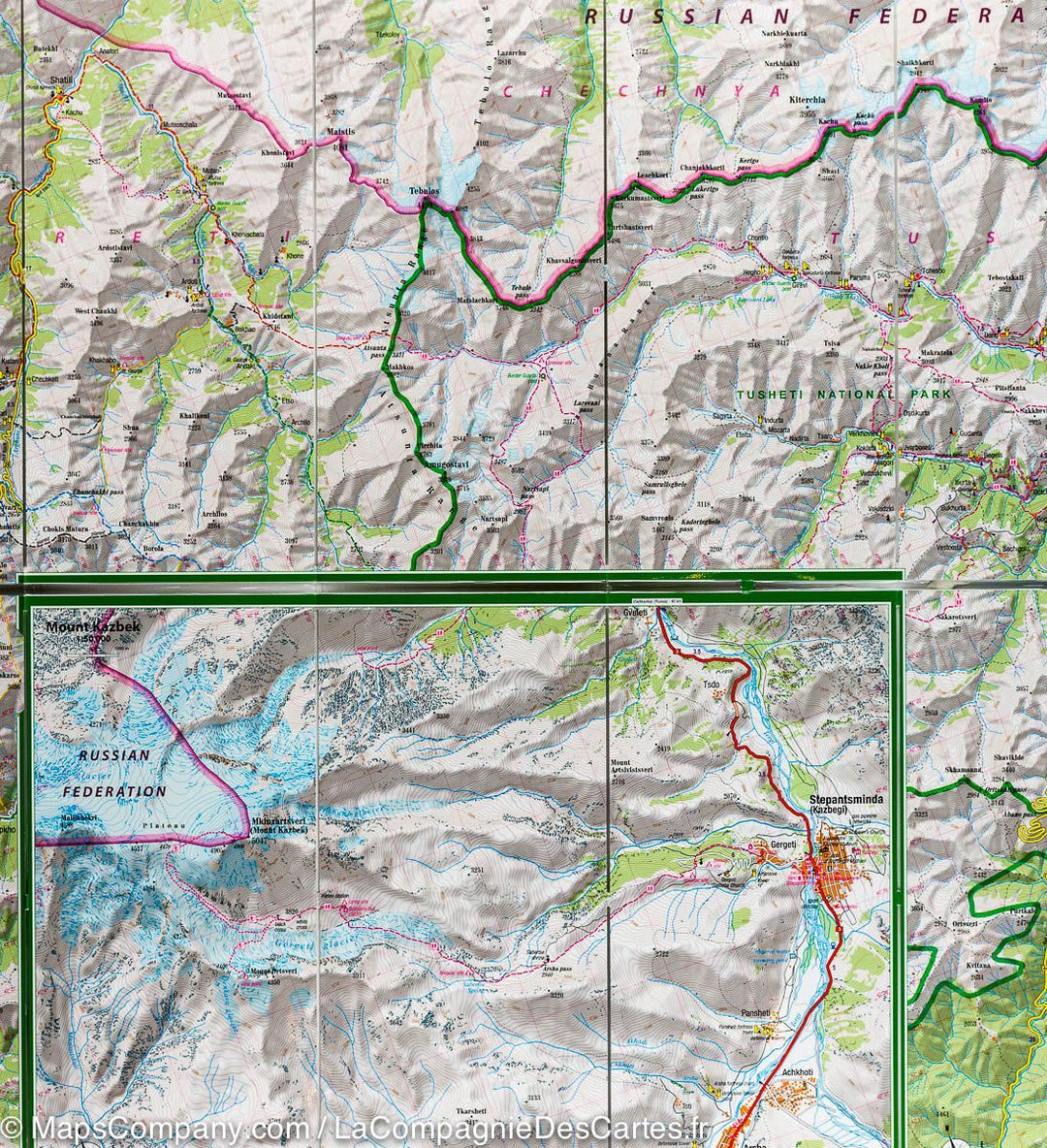 Carte de randonnée plastifiée - Caucase | TerraQuest carte pliée Terra Quest 
