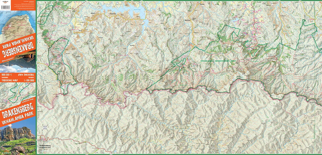 Carte de randonnée plastifiée - Drakensberg & parc Ukhahlamba (Afrique du Sud) | TerraQuest carte pliée Terra Quest 