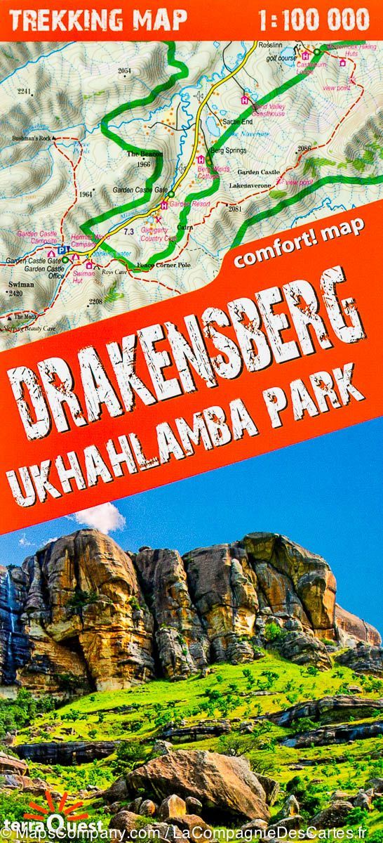 Carte de randonnée plastifiée - Drakensberg & parc Ukhahlamba (Afrique du Sud) | TerraQuest carte de randonnée Terra Quest