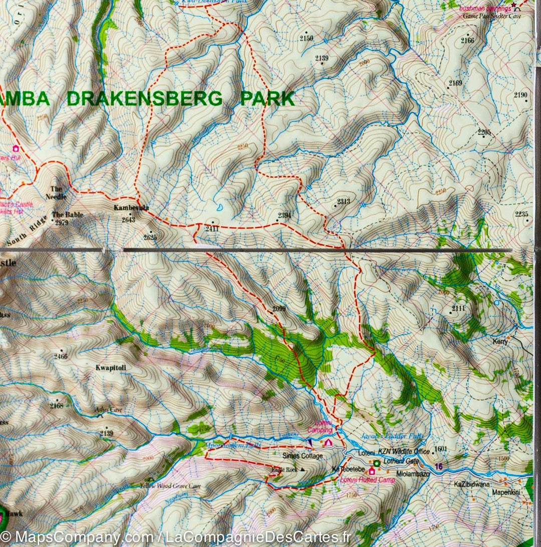 Carte de randonnée plastifiée - Drakensberg & parc Ukhahlamba (Afrique du Sud) | TerraQuest carte pliée Terra Quest 