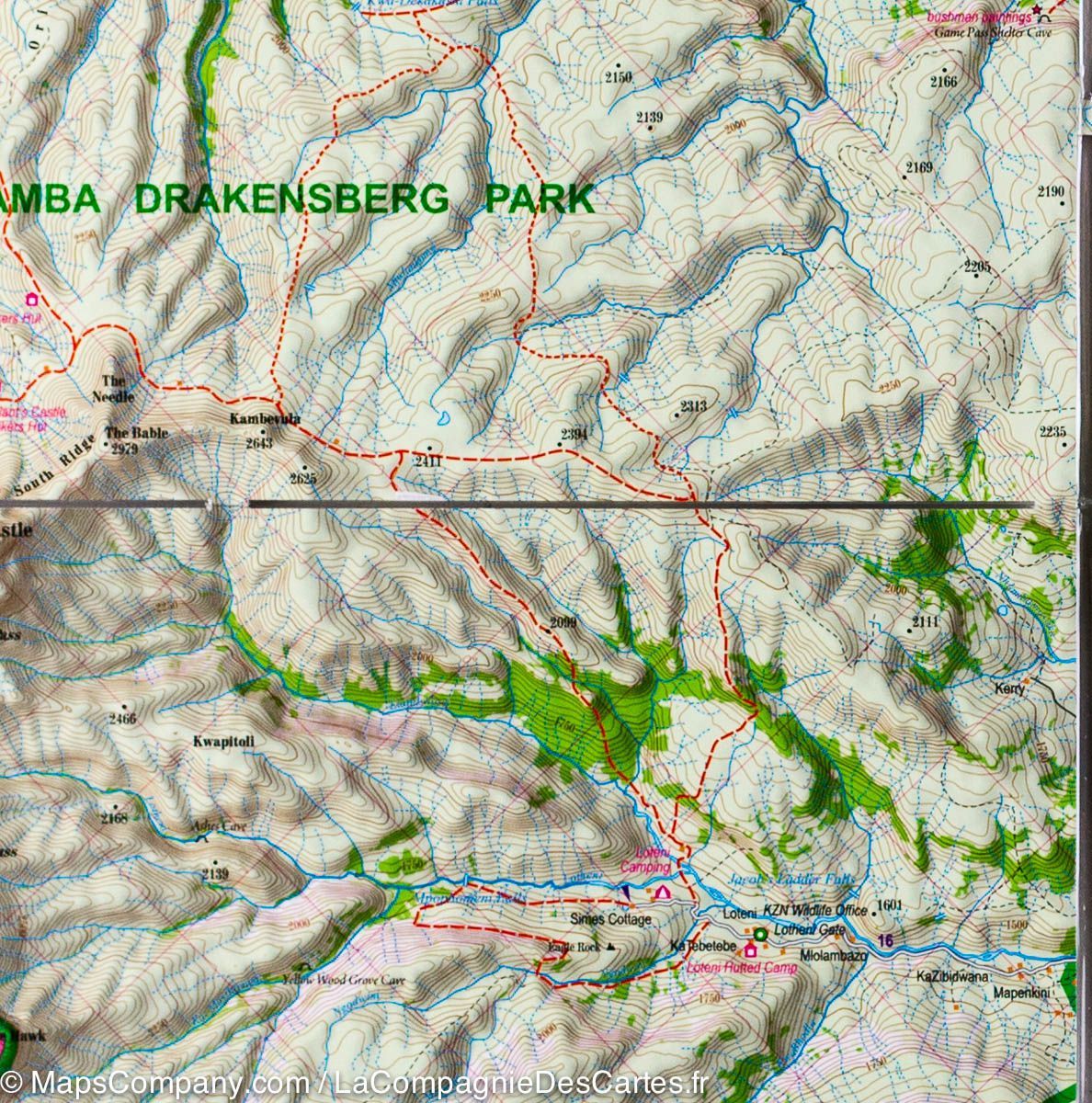 Carte de randonnée plastifiée - Drakensberg & parc Ukhahlamba (Afrique du Sud) | TerraQuest carte de randonnée Terra Quest