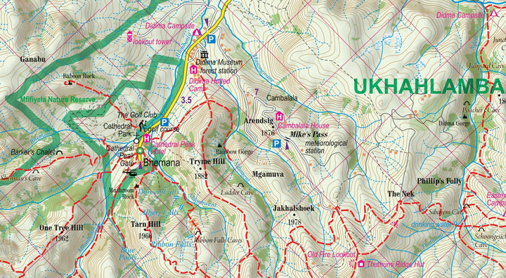 Carte de randonnée plastifiée - Drakensberg & parc Ukhahlamba (Afrique du Sud) | TerraQuest carte pliée Terra Quest 