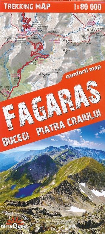 Carte de Trekking - Fagaras, Bucegi, Piatra Craiului (Roumanie) | TerraQuest - La Compagnie des Cartes