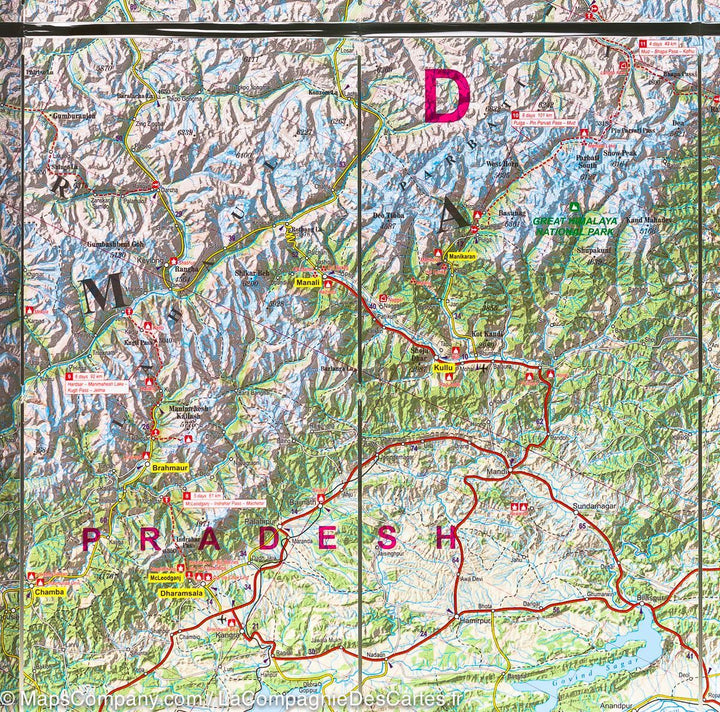 Carte de randonnée plastifiée - Himalaya indienne | TerraQuest carte pliée Terra Quest 