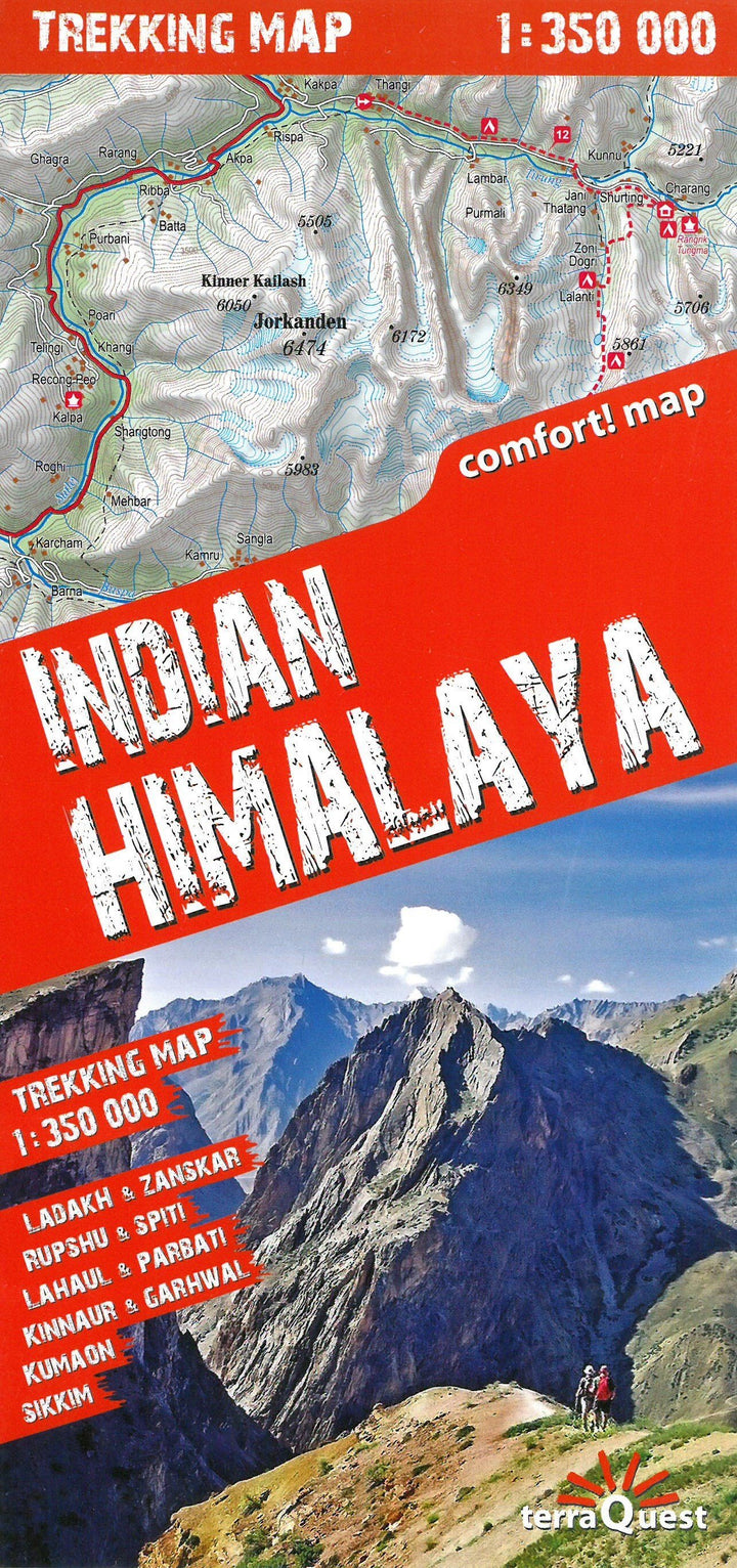 Carte de randonnée plastifiée - Himalaya indienne | TerraQuest carte pliée Terra Quest 