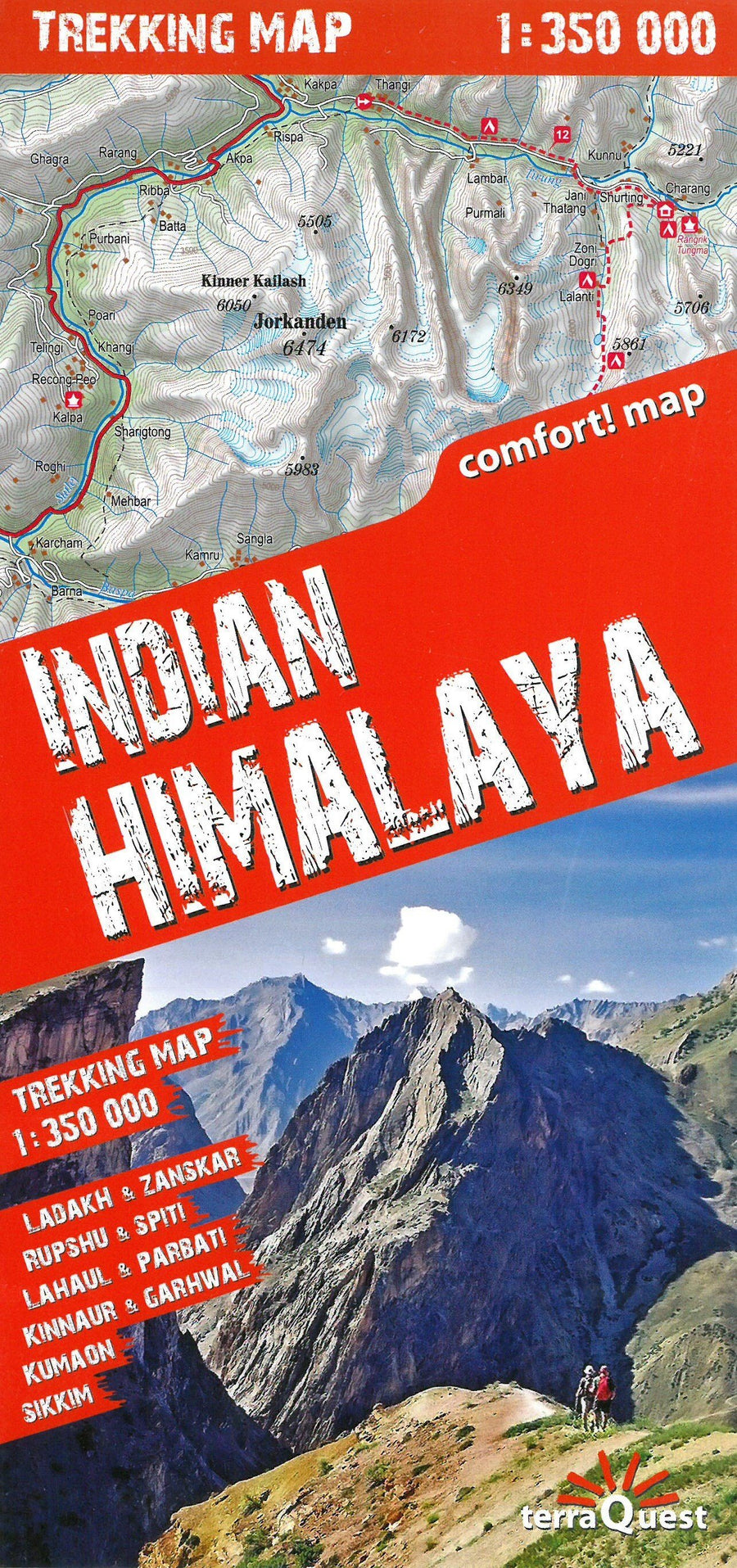 Carte de randonnée plastifiée - Himalaya indienne | TerraQuest carte pliée Terra Quest 
