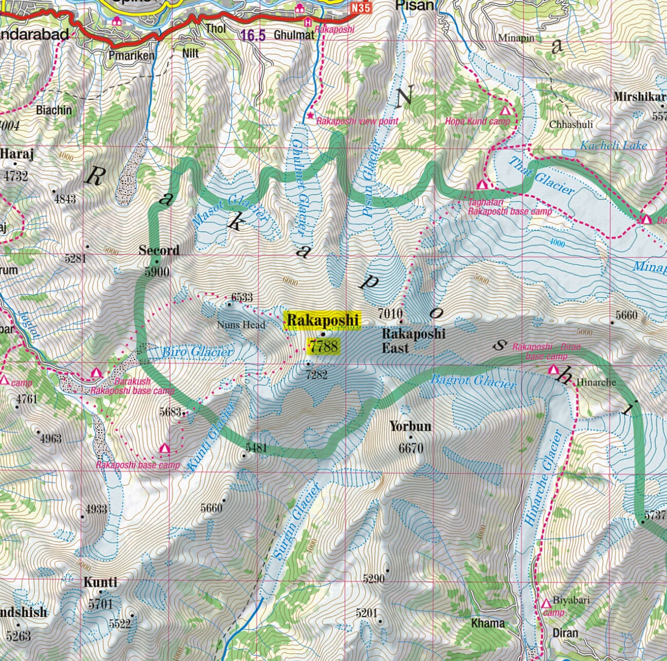 Carte de randonnée plastifiée - Karakoram, K2, Gasherbrum, Broad Peak (Pakistan, Chine) | TerraQuest carte de randonnée Terra Quest