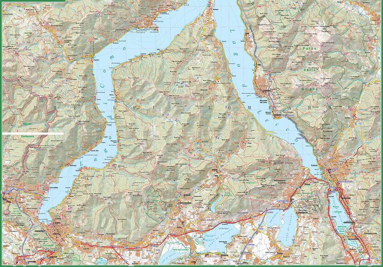 Carte de randonnée plastifiée - Lac de Côme (Italie) | TerraQuest carte de randonnée Terra Quest